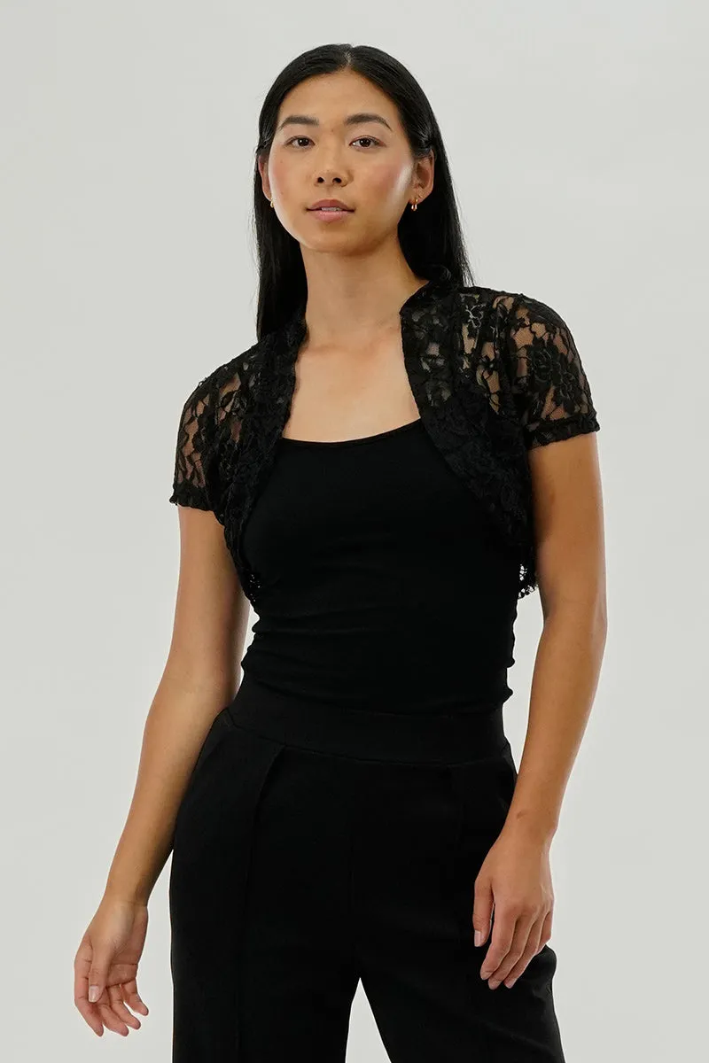 Impress Floral Lace Cardigan - Black sold by Fairweather