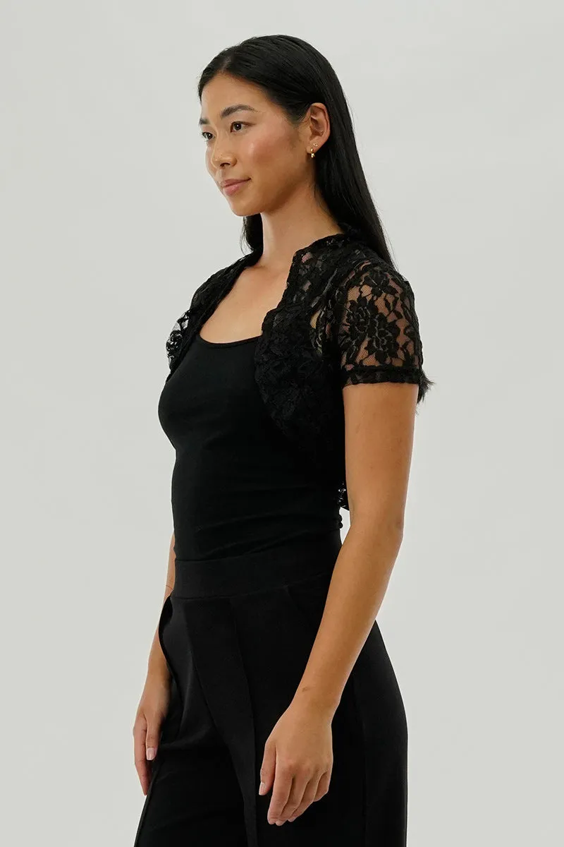 Impress Floral Lace Cardigan - Black sold by Fairweather product image thumbnail 2