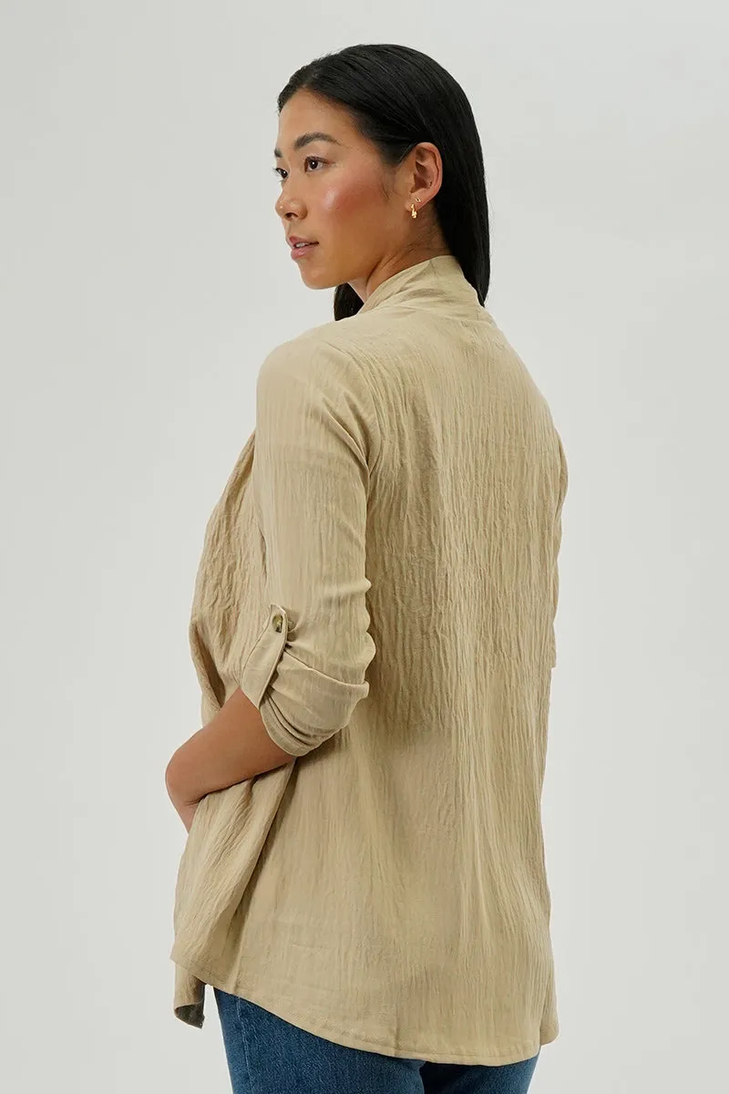 Urbanology Lightweight Wrap Cardigan - Cream sold by Fairweather product image thumbnail 3