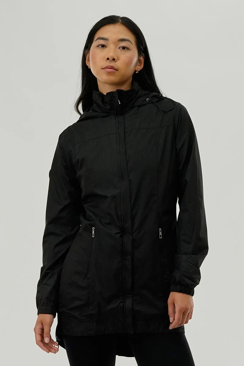 Canada Weather Gear Long Hooded Lightweight Jacket - Black sold by Fairweather
