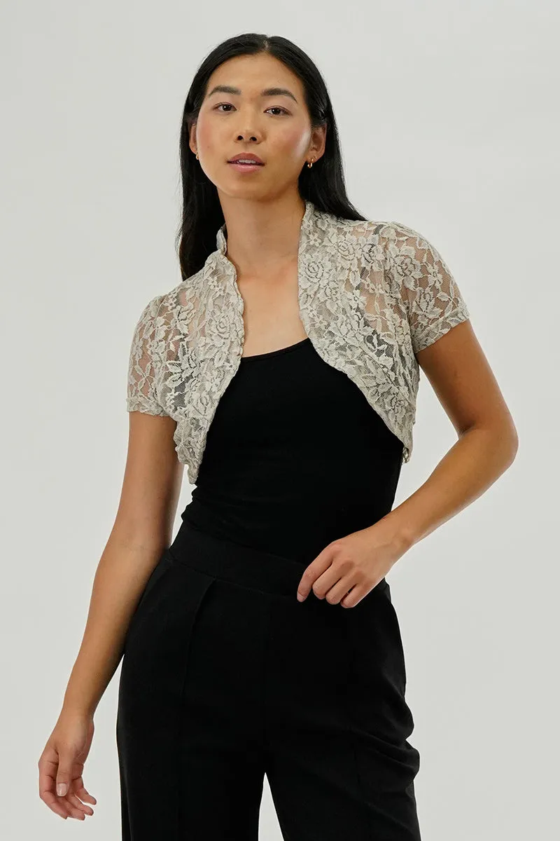 Impress Floral Lace Cardigan - Beige sold by Fairweather