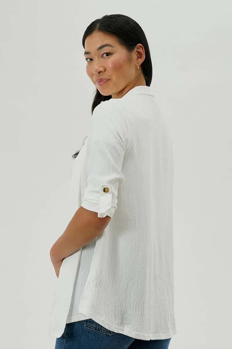 Urbanology Lightweight Wrap Cardigan - White sold by Fairweather product image thumbnail 3