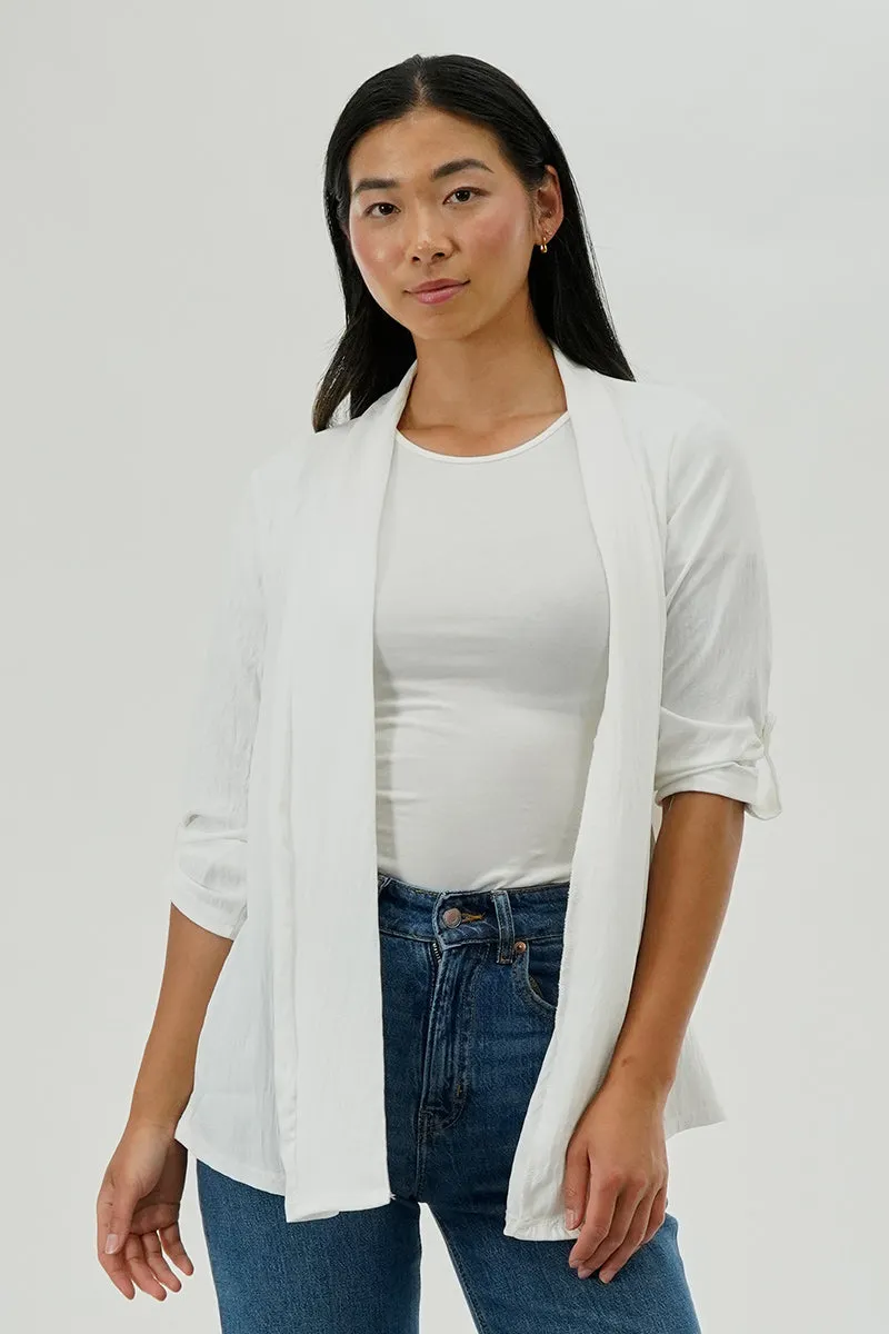 Urbanology Lightweight Wrap Cardigan - White sold by Fairweather