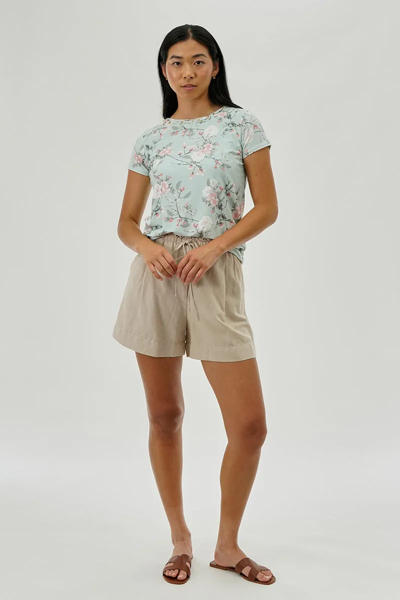 International INC Company Floral Gommet Neck Detail Tee - Aqua sold by Fairweather product image thumbnail 5