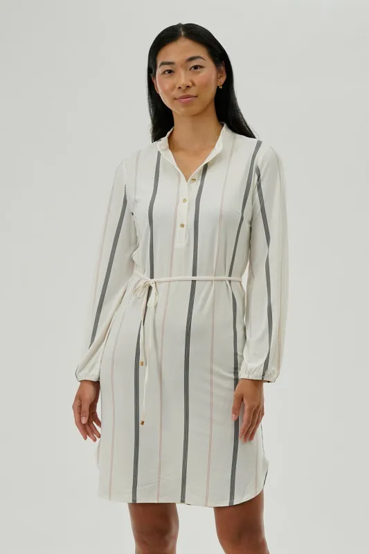 International INC Company Striped Long Sleeve Day Dress - White sold by Fairweather