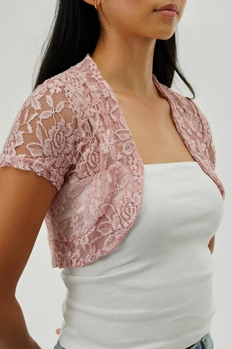Impress Floral Lace Cardigan - Pink sold by Fairweather product image thumbnail 4