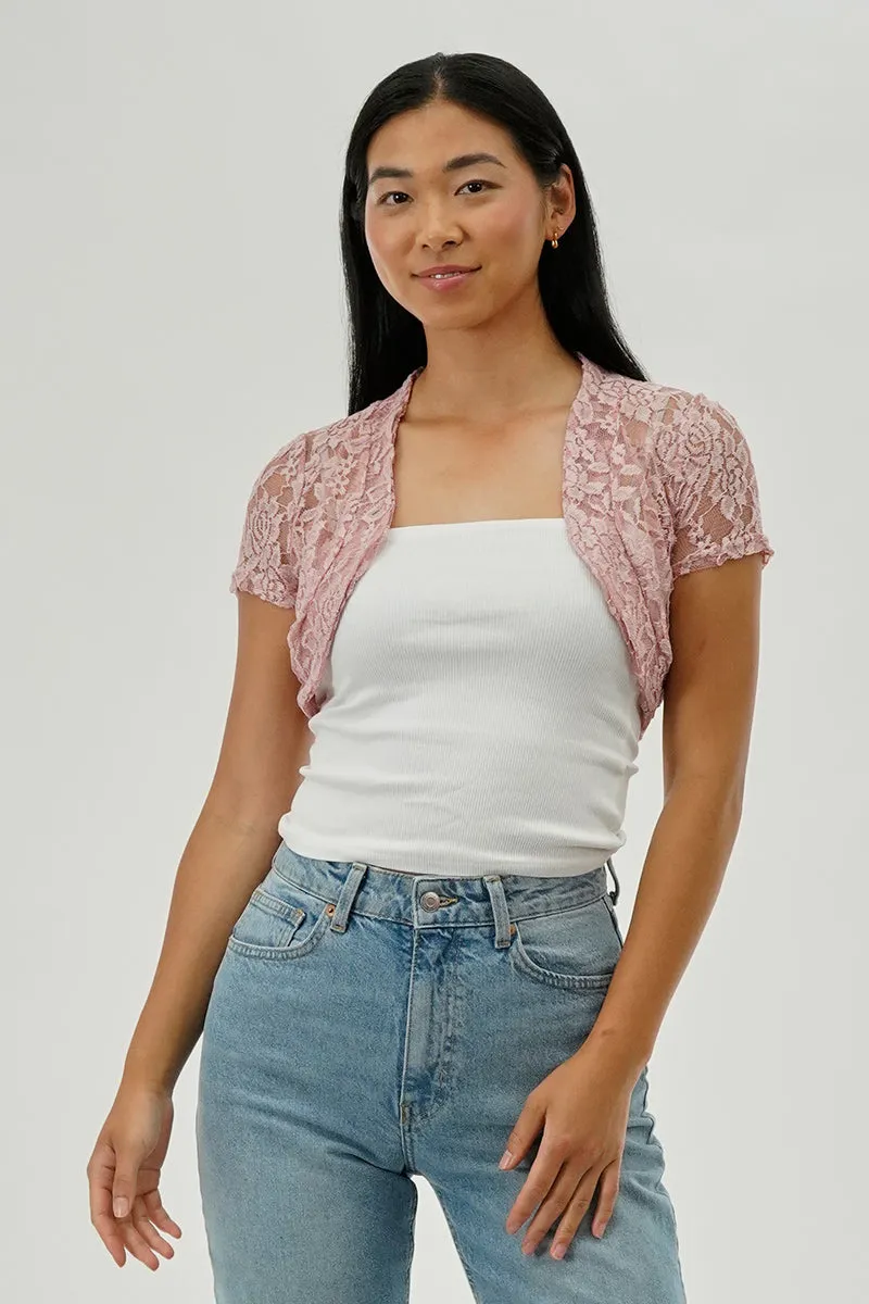 Impress Floral Lace Cardigan - Pink sold by Fairweather