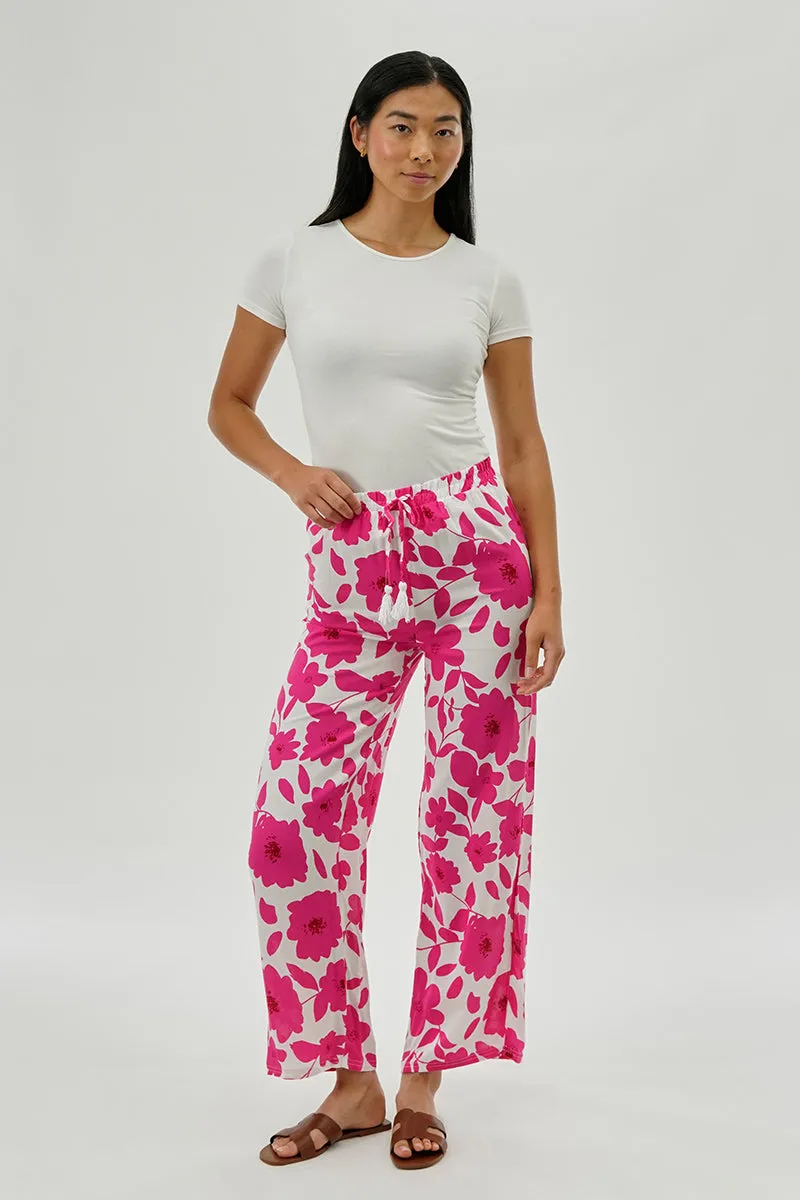 Beechers Brook Floral Drawstring Wide Leg Pants - Pink sold by Fairweather product image thumbnail 5