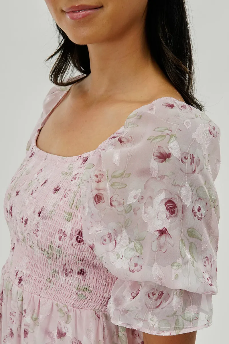 Beechers Brook Floral Smocked Cocktail Dress - Pink sold by Fairweather product image thumbnail 4