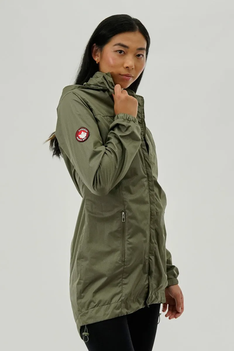 Canada Weather Gear Long Hooded Lightweight Jacket - Olive sold by Fairweather product image thumbnail 2