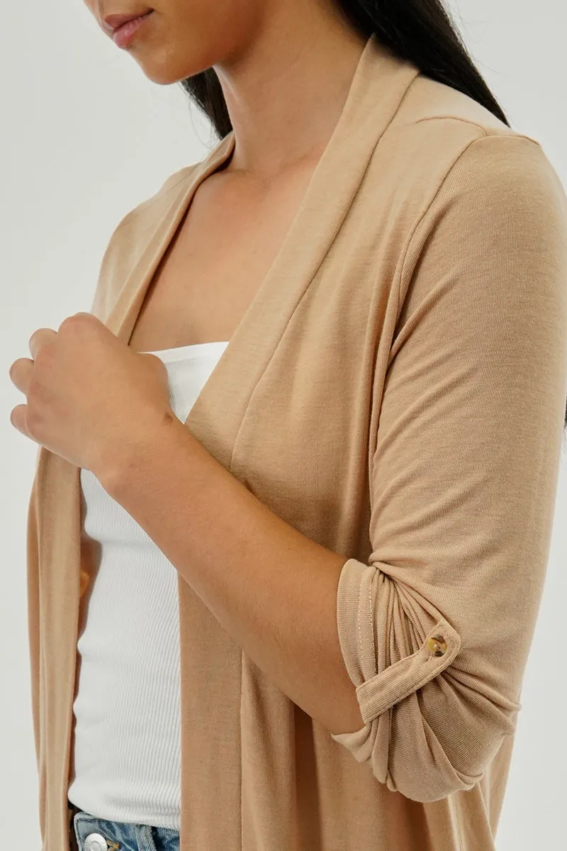 Fahrenheit Lightweight Wrap Cardigan - Camel sold by Fairweather product image thumbnail 4