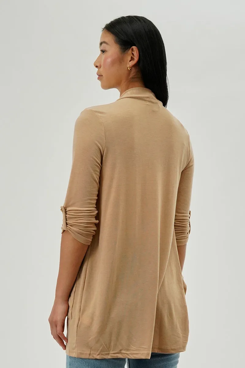 Fahrenheit Lightweight Wrap Cardigan - Camel sold by Fairweather product image thumbnail 3
