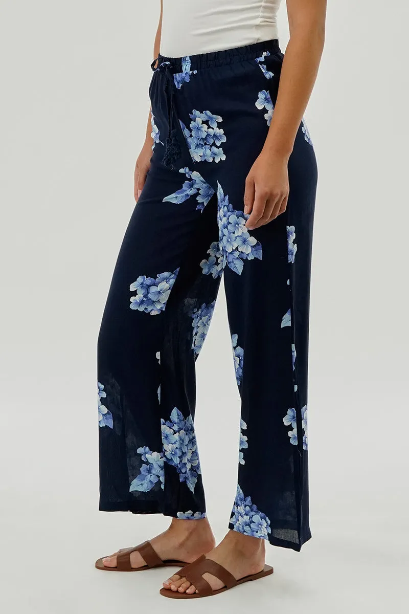 Beechers Brook Floral Drawstring Wide Leg Pants - Black sold by Fairweather product image thumbnail 2