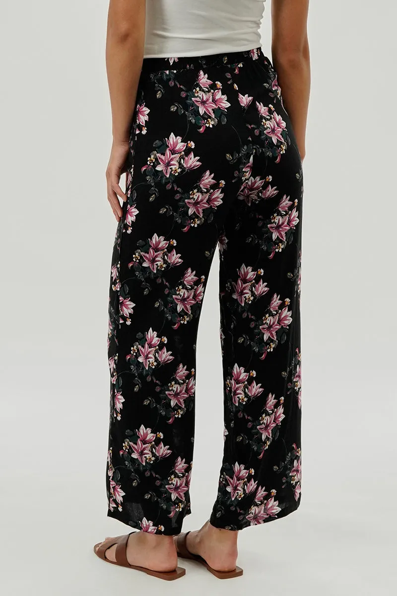 Beechers Brook Floral Drawstring Wide Leg Pants - Navy sold by Fairweather product image thumbnail 3