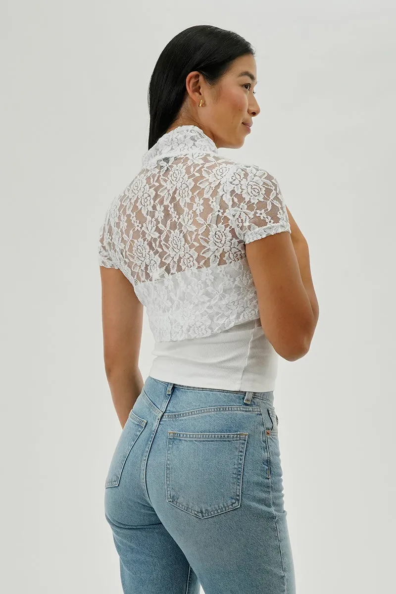 Impress Floral Lace Cardigan - White sold by Fairweather product image thumbnail 3