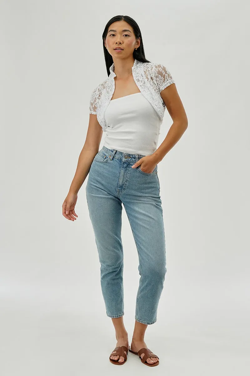 Impress Floral Lace Cardigan - White sold by Fairweather product image thumbnail 5