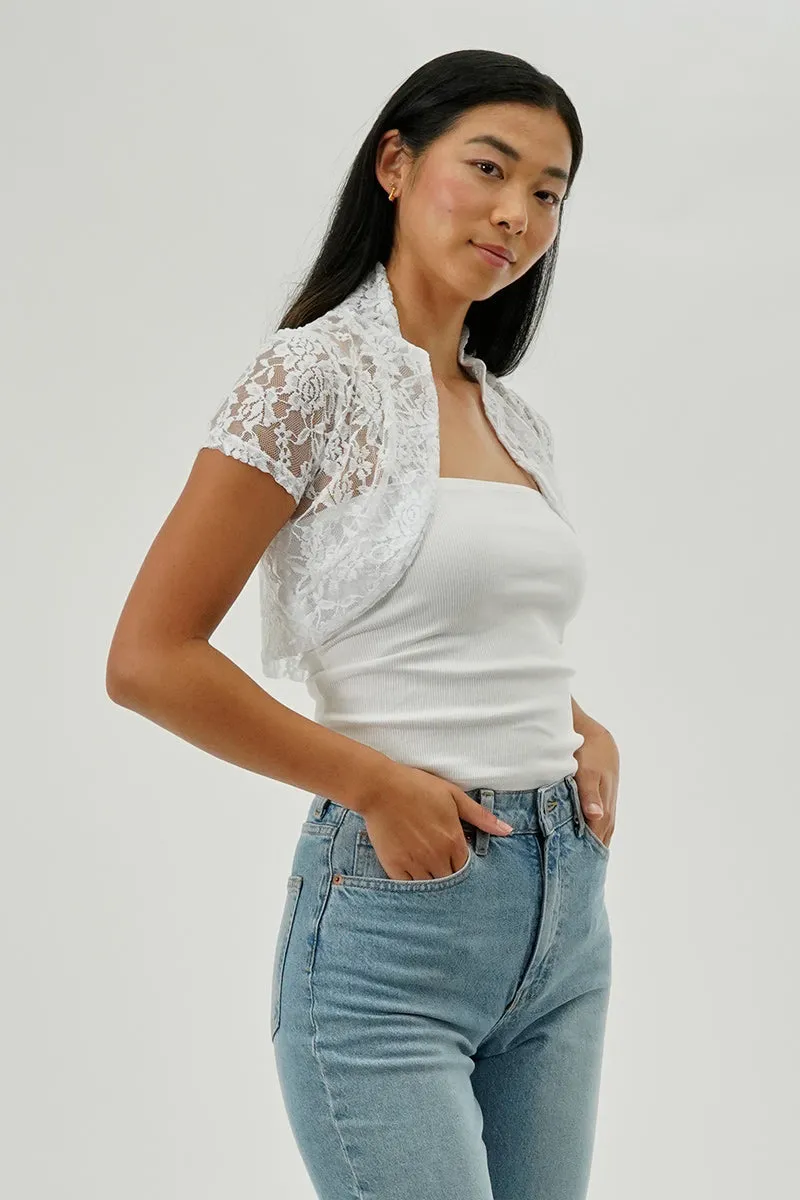 Impress Floral Lace Cardigan - White sold by Fairweather product image thumbnail 2