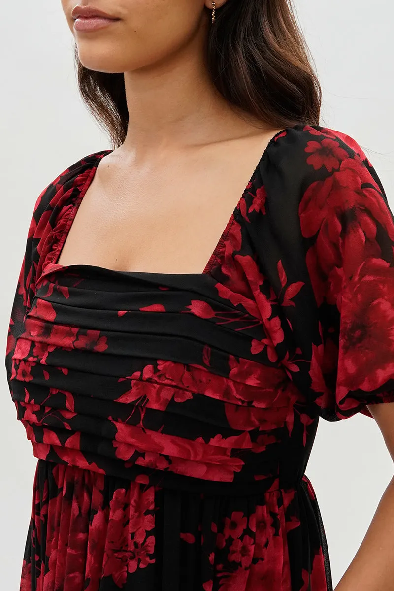 Beechers Brook Pleated Square Neck Midi Dress - Black sold by Fairweather product image thumbnail 4