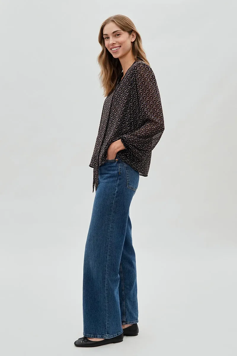 Tie-Neck Chiffon Blouse - Black sold by Fairweather product image thumbnail 5
