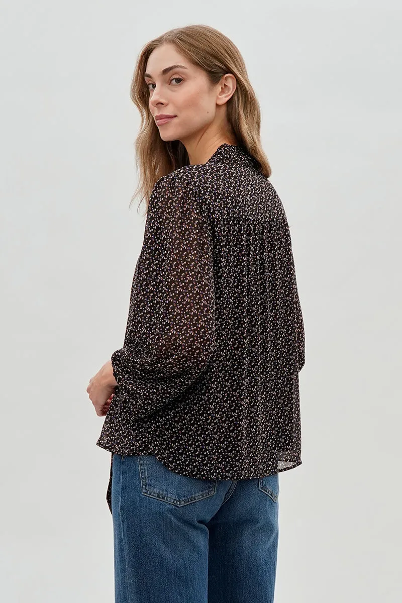 Tie-Neck Chiffon Blouse - Black sold by Fairweather product image thumbnail 3