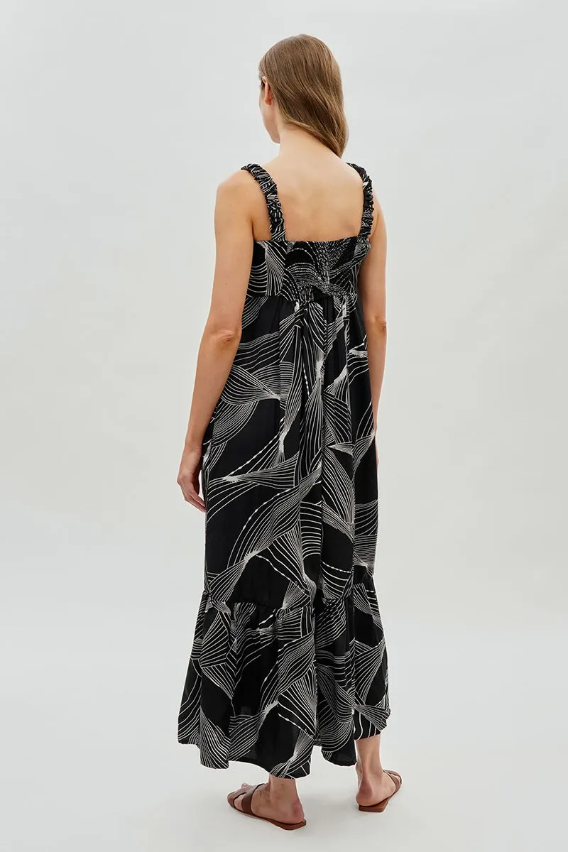 Beechers Brook Ruched Strap Maxi Dress - Black sold by Fairweather product image thumbnail 3