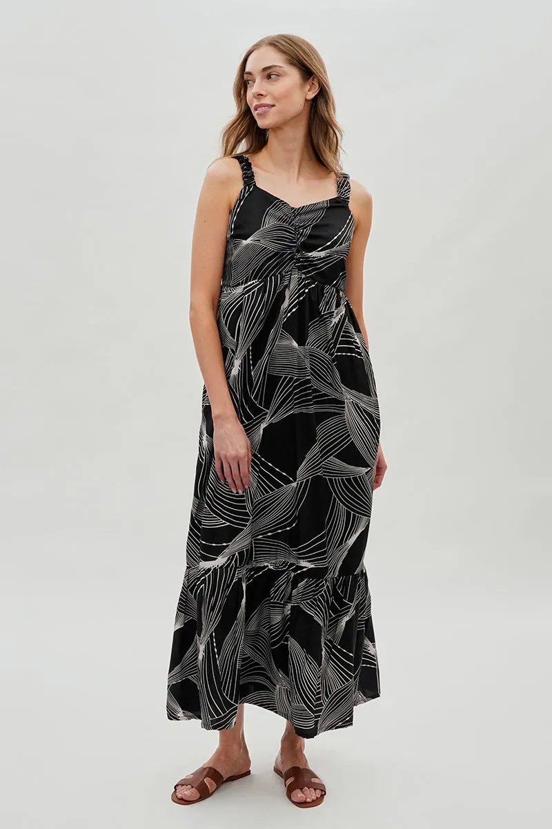 Beechers Brook Ruched Strap Maxi Dress - Black sold by Fairweather product image thumbnail 5