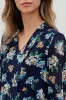 Beechers Brook Floral Tie-Neck Chiffon Blouse - Navy sold by Fairweather
