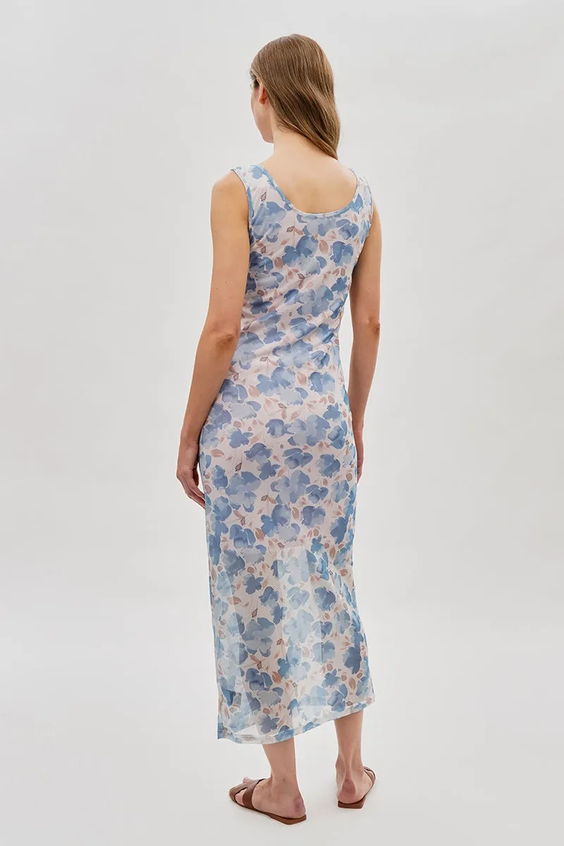 Stylexchange Floral Sheer Lined Maxi Dress - Blue sold by Fairweather product image thumbnail 3
