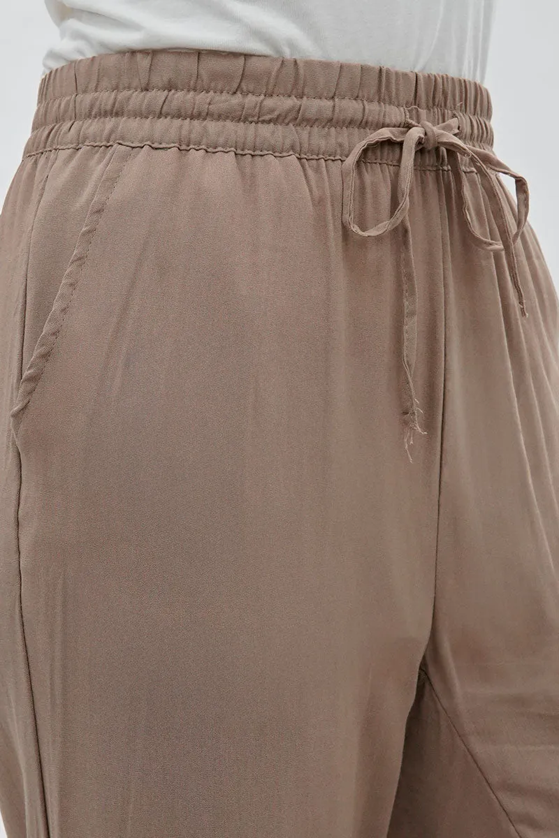 International INC Company Cropped Tie Waist Pants - Taupe sold by Fairweather product image thumbnail 4