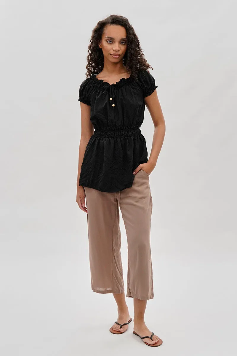 International INC Company Cropped Tie Waist Pants - Taupe sold by Fairweather product image thumbnail 5