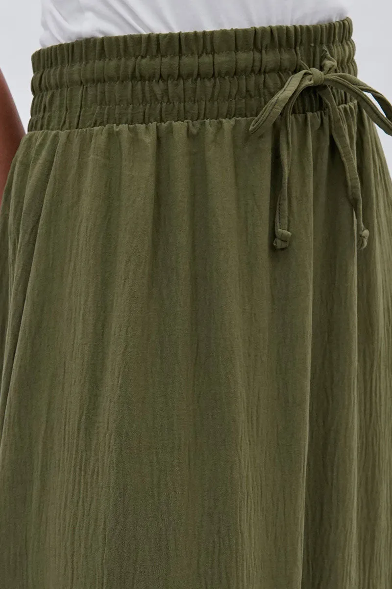 Vintage Tiered Cinched Skirt - Olive sold by Fairweather product image thumbnail 4