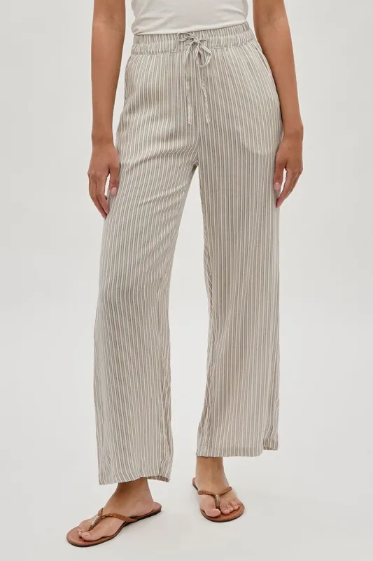 International INC Company Striped Wide Leg Pants - Beige sold by Fairweather