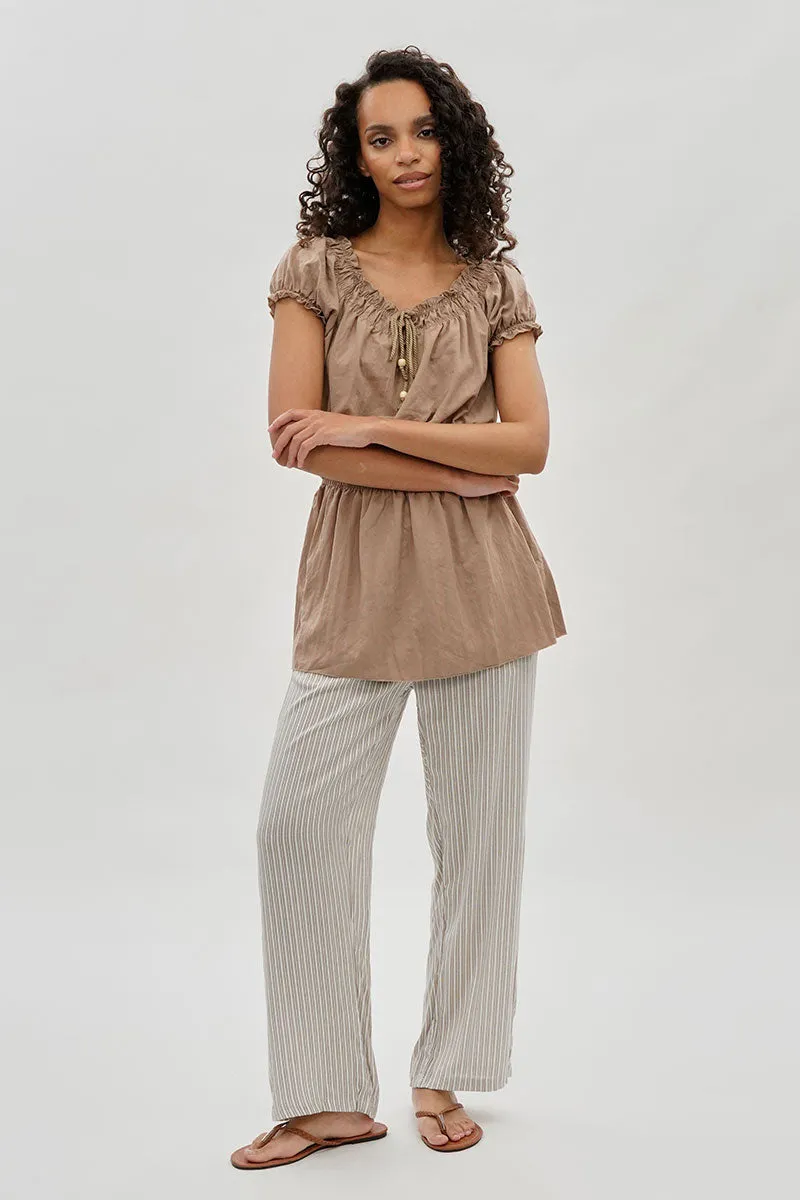International INC Company Striped Wide Leg Pants - Beige sold by Fairweather product image thumbnail 5
