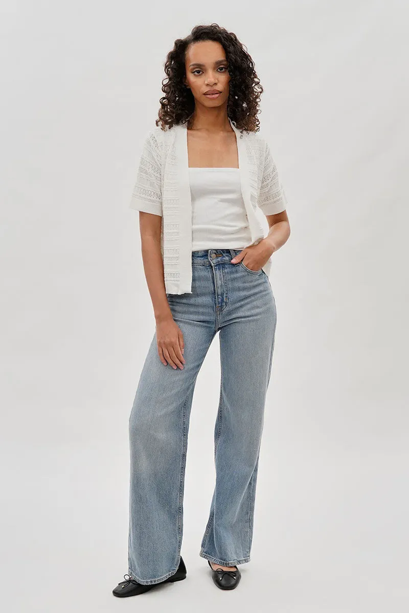 Beechers Brook Short Sleeve Knit Cardigan - White sold by Fairweather product image thumbnail 5