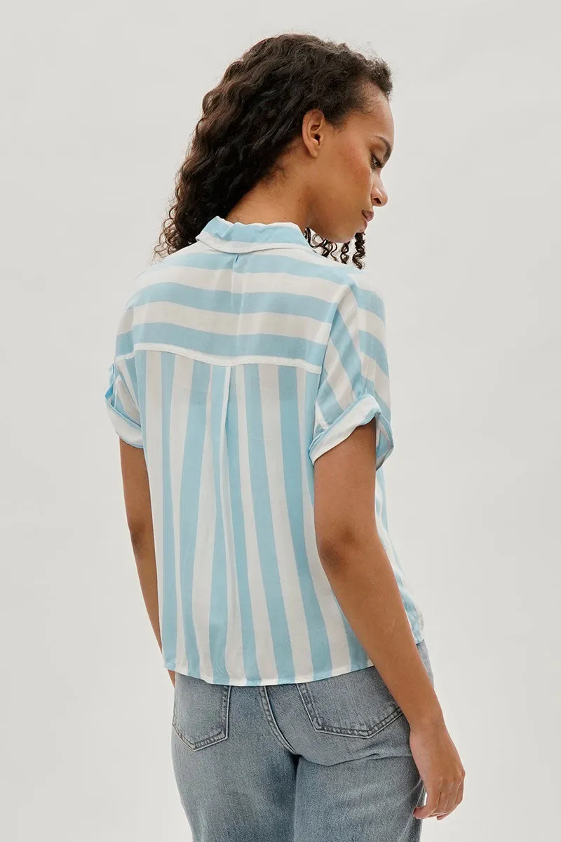 Stylexchange Vintage Striped Button Down Shirt - Blue sold by Fairweather product image thumbnail 3