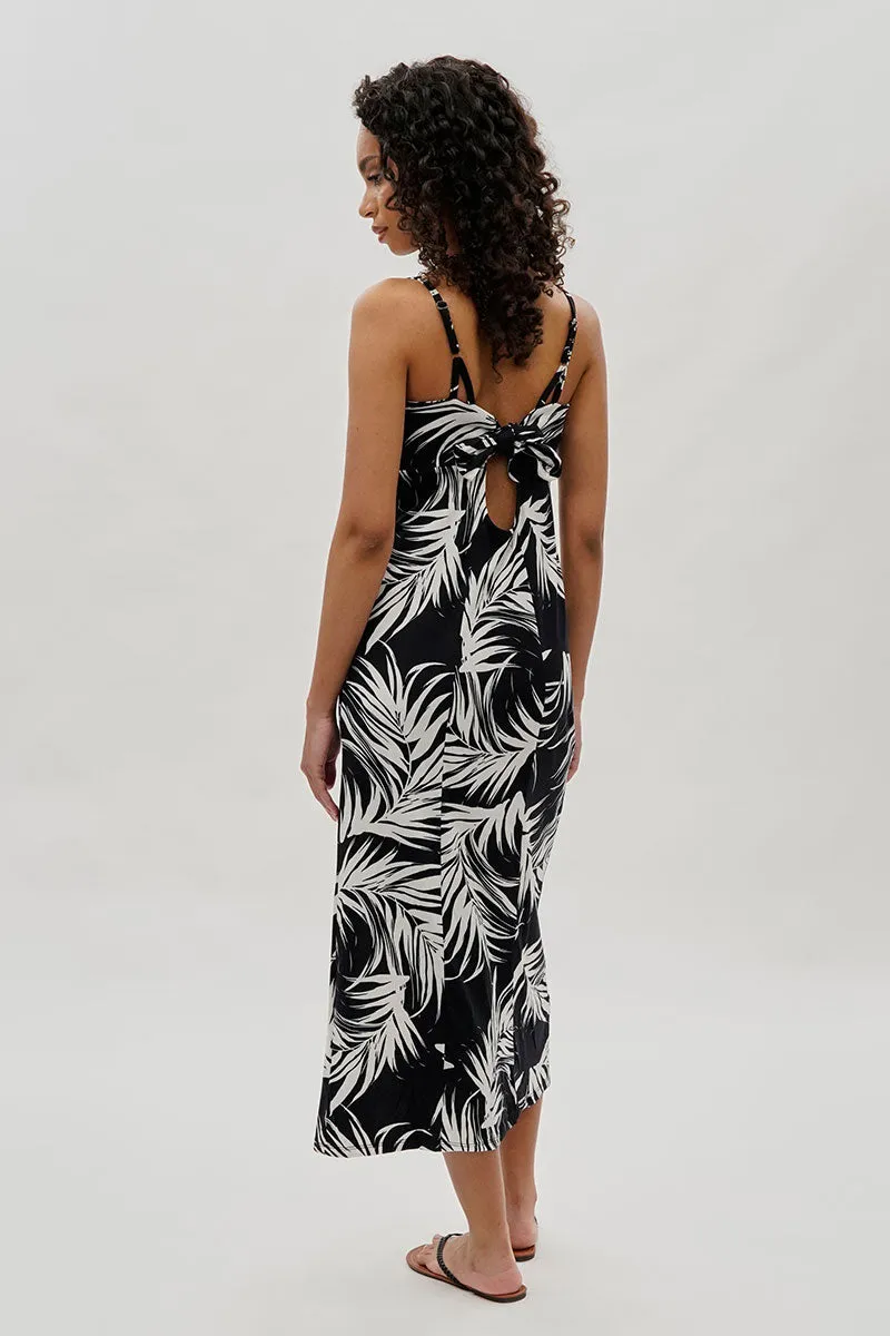 International INC Company Leaf Print Side Slit Maxi Dress - Black sold by Fairweather product image thumbnail 3