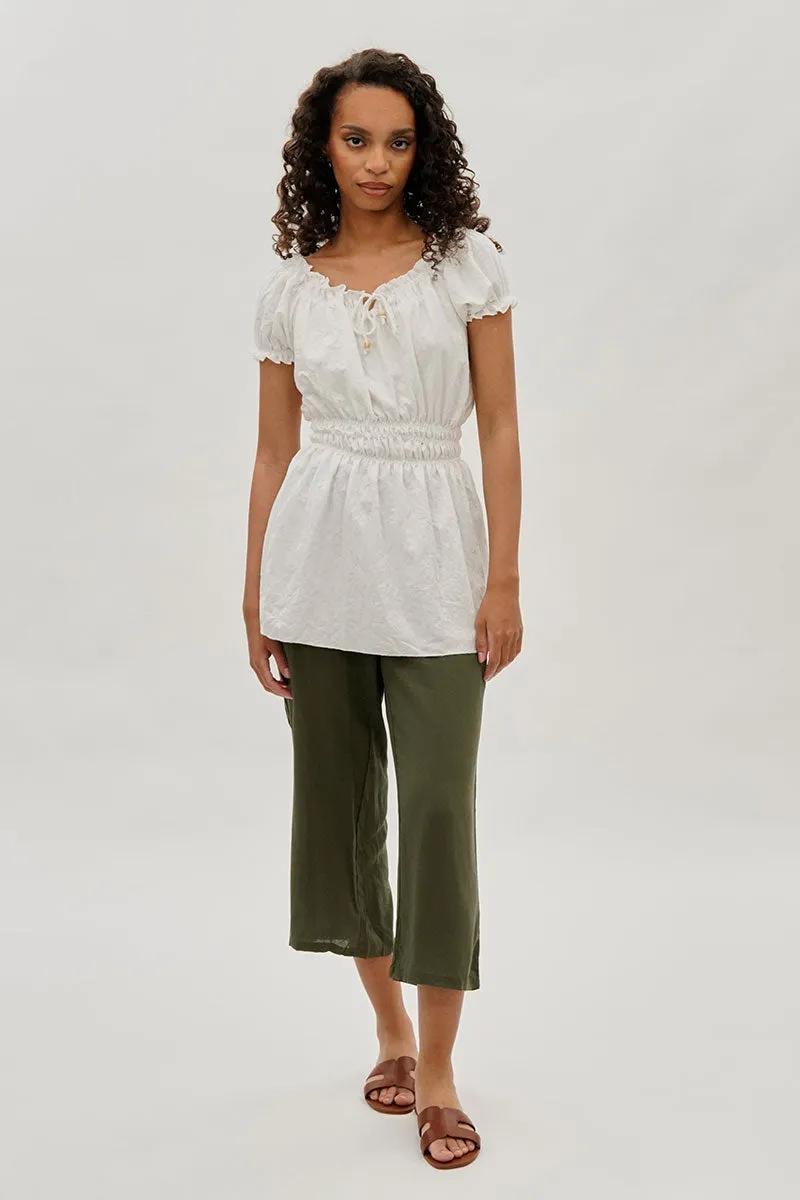 International INC Company Cropped Tie Waist Pants - Olive sold by Fairweather product image thumbnail 5