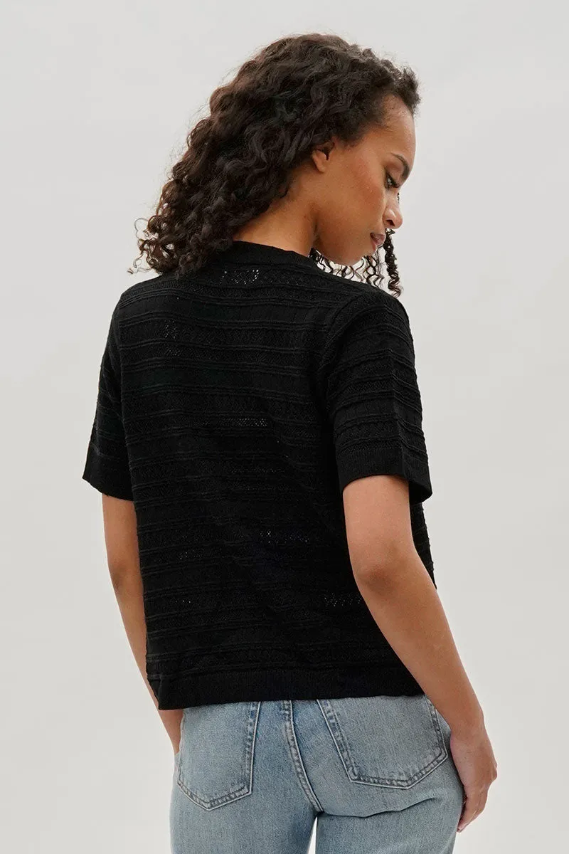 Beechers Brook Short Sleeve Knit Cardigan - Black sold by Fairweather product image thumbnail 3