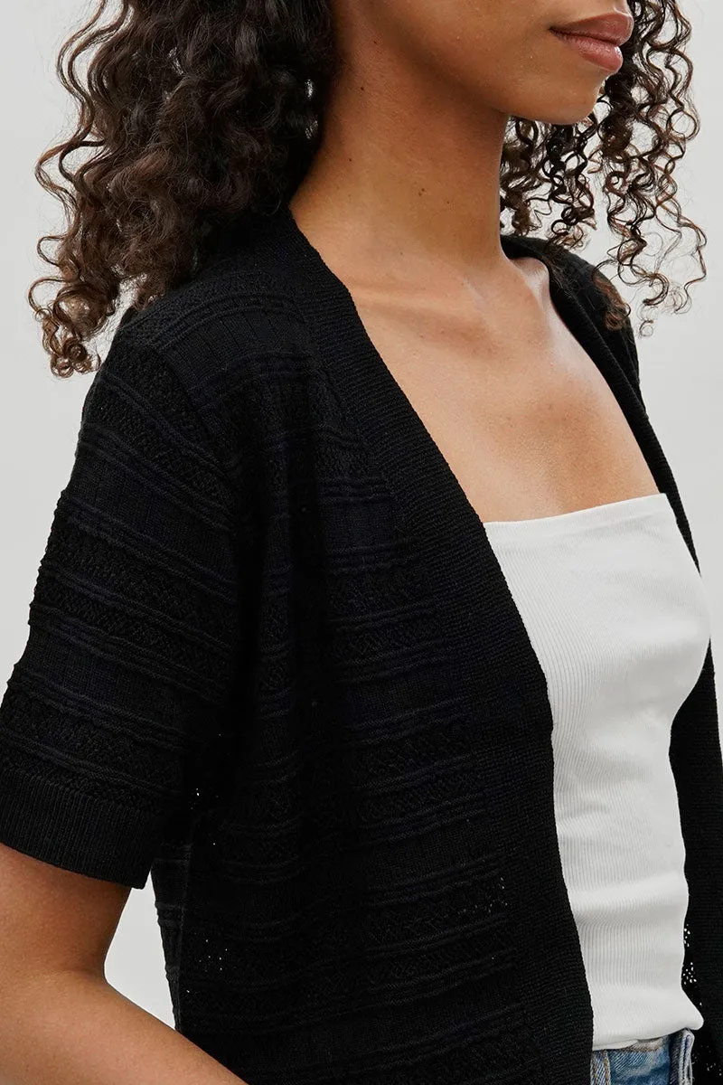 Beechers Brook Short Sleeve Knit Cardigan - Black sold by Fairweather product image thumbnail 4