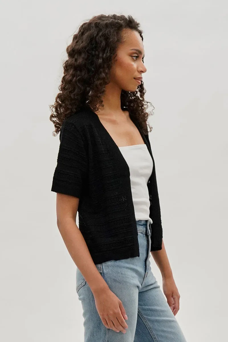 Beechers Brook Short Sleeve Knit Cardigan - Black sold by Fairweather product image thumbnail 2