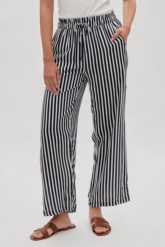 International INC Company Striped Wide Leg Pants - Black sold by Fairweather