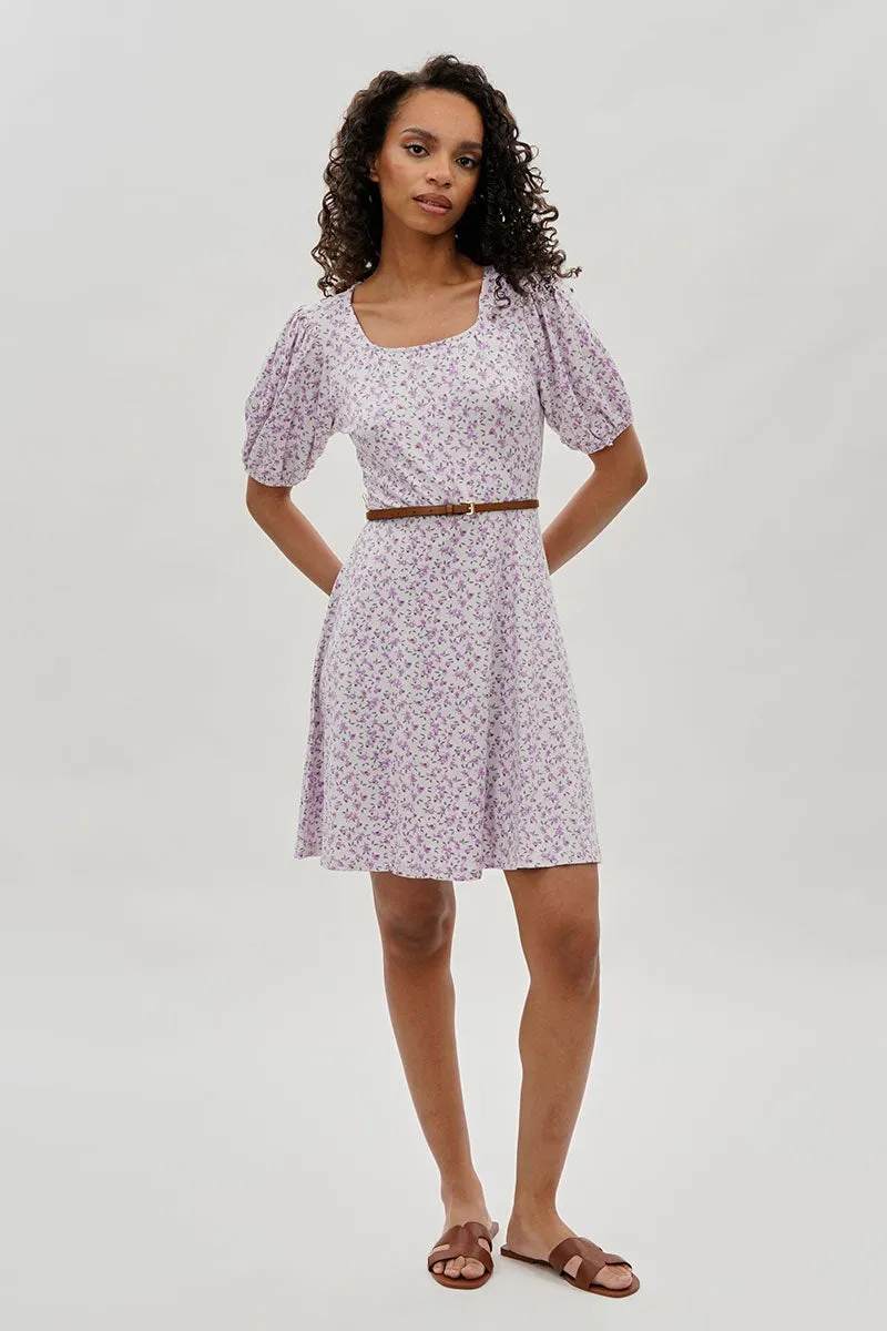 Costa Blanca Floral Square Neck Day Dress - Lavender sold by Fairweather product image thumbnail 5
