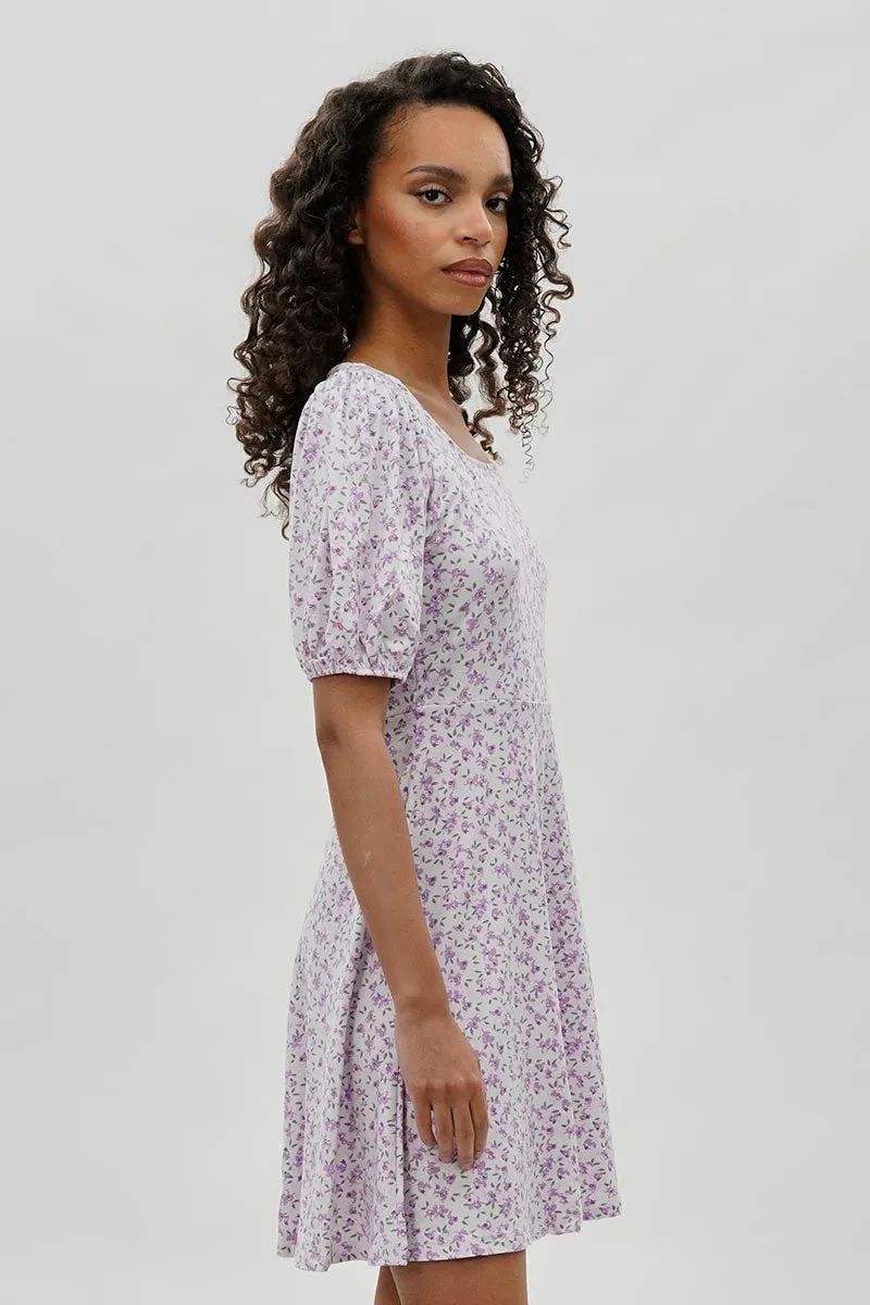 Costa Blanca Floral Square Neck Day Dress - Lavender sold by Fairweather product image thumbnail 2