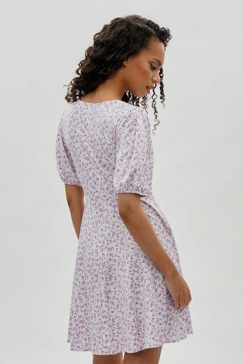 Costa Blanca Floral Square Neck Day Dress - Lavender sold by Fairweather product image thumbnail 3