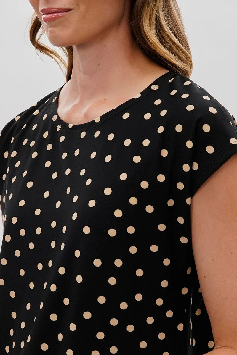 Beechers Brook Polka Dot Cap Sleeve Blouse - Black sold by Fairweather product image thumbnail 4