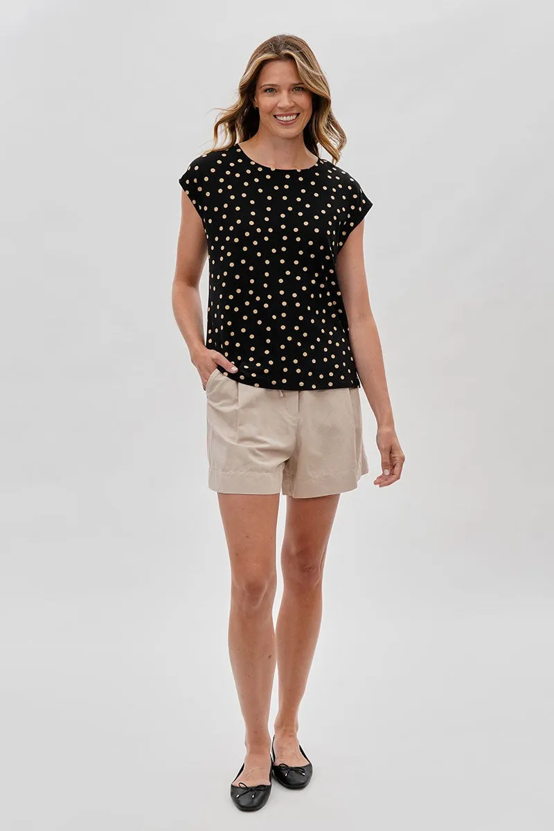 Beechers Brook Polka Dot Cap Sleeve Blouse - Black sold by Fairweather product image thumbnail 5