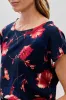International INC Company Floral Ruched Side Blouse - Navy sold by Fairweather