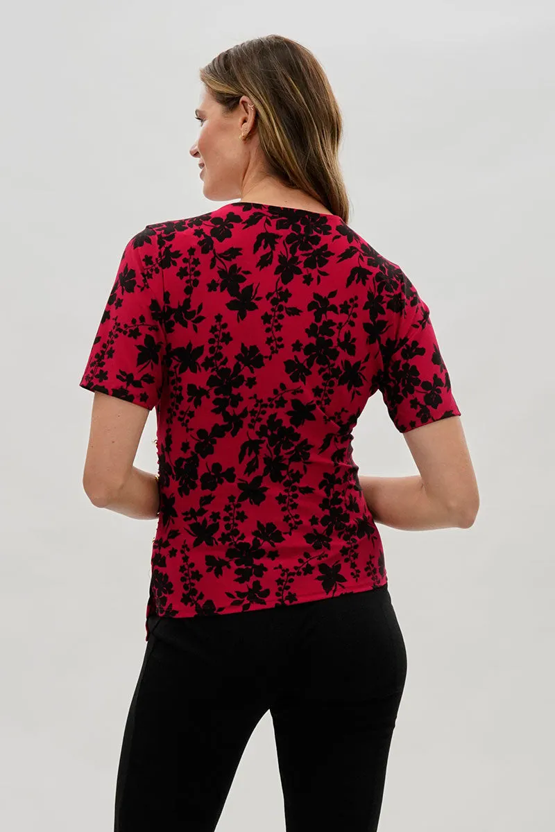 Beechers Brook Floral V-Neck Blouse - Red sold by Fairweather product image thumbnail 3