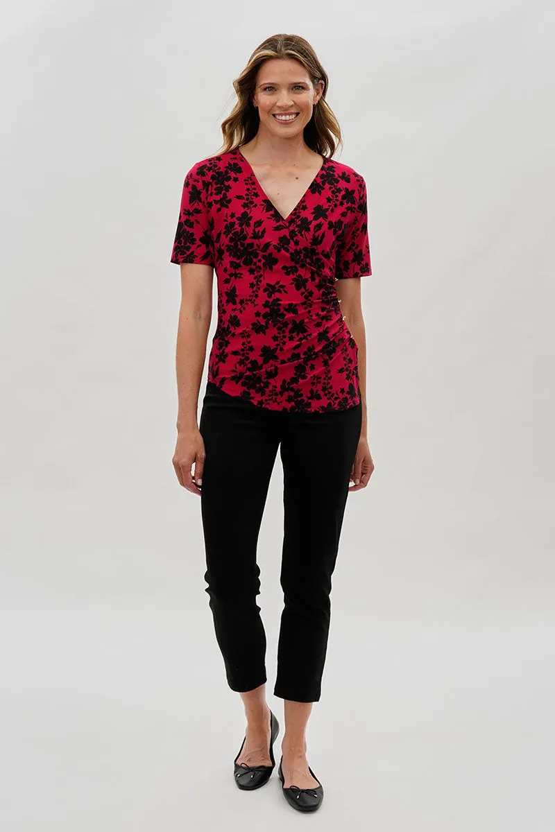 Beechers Brook Floral V-Neck Blouse - Red sold by Fairweather product image thumbnail 5