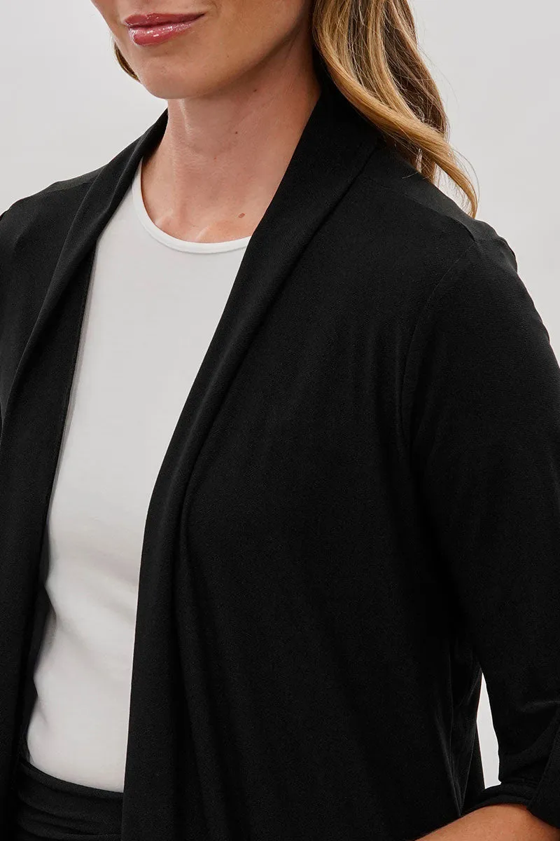 Costa Blanca Open Lightweight Wrap Cardigan - Black sold by Fairweather product image thumbnail 4